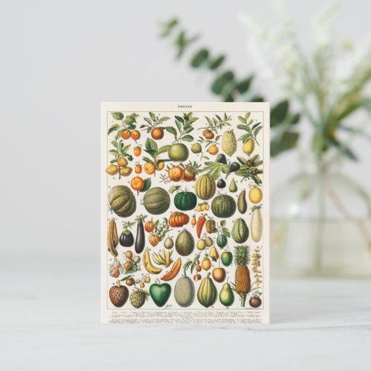  botanische illustratie briefkaart (Staand voorkant)