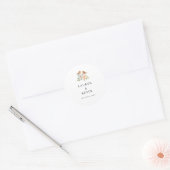 Botanische illustratie bruiloft voor voetklever ronde sticker (Envelop)