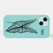 Botanische Illustratie Caladium Belleymel iPhone 15 Case (Achterkant horizontaal)