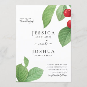  botanische illustratie Cherries Wedding Kaart