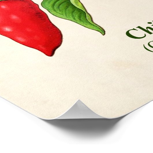  botanische illustratie, Chili Pepper Poster (Hoek)