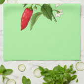  botanische illustratie, Chili Pepper Theedoek (Gevouwen)