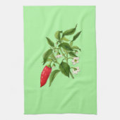  botanische illustratie, Chili Pepper Theedoek (Verticaal)