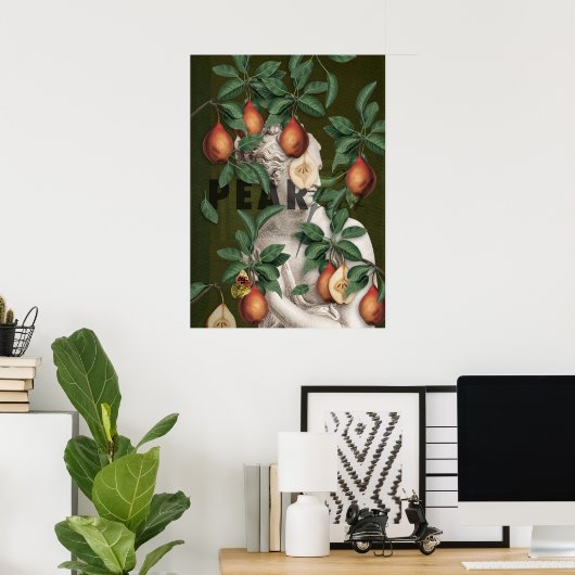 Botanische illustratie Collage Venus Poster (Thuiskantoor)