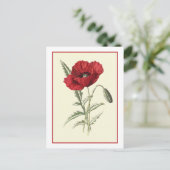 Botanische illustratie "Common Poppy" Briefkaart (Staand voorkant)