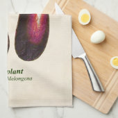  botanische illustratie, eierplanten theedoek (Quarter Fold)