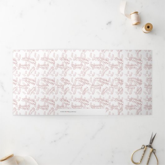  Botanische Illustratie – Elegante Bloemkunst Drieluik Kaart (Buitenkant)