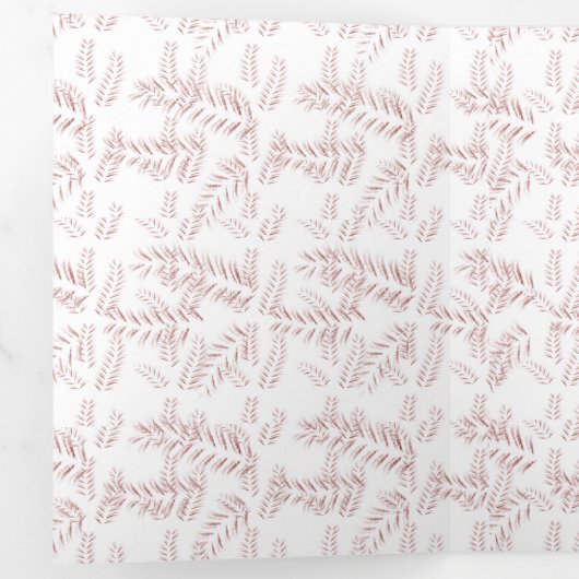  Botanische Illustratie – Elegante Bloemkunst Drieluik Kaart (Binnenzijde eerst)