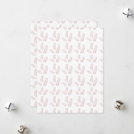  Botanische Illustratie – Elegante Bloemkunst Feestdagenkaart (Voorkant / Achterkant in situ)