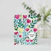 Botanische illustratie... ik hou van je moeder Moe Feestdagenkaart (Staand voorkant)