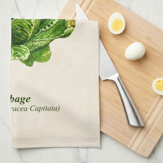 botanische illustratie, kool theedoek (Quarter Fold)