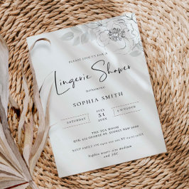 Botanische illustratie Lingerie Shower Invitation Kaart