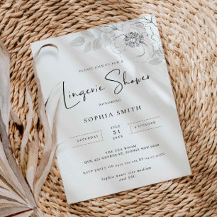 Botanische illustratie Lingerie Shower Invitation Kaart