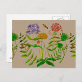 Botanische illustratie op Briefkaart (Voorkant / Achterkant)