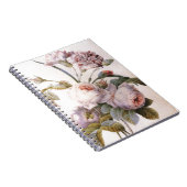  botanische illustratie, roze roze roze roos notitieboek (Rechterzijde)