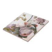  botanische illustratie, roze roze roze roos tegeltje (Zijkant)