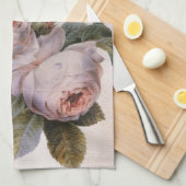  botanische illustratie, roze roze roze roos theedoek (Quarter Fold)