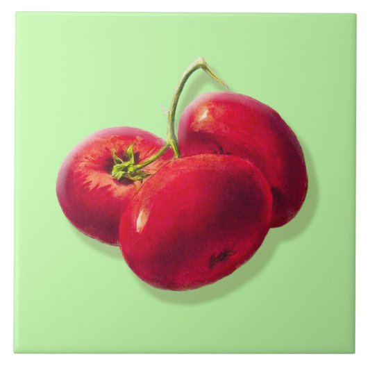  Botanische illustratie, tomaten Tegeltje (Voorkant)