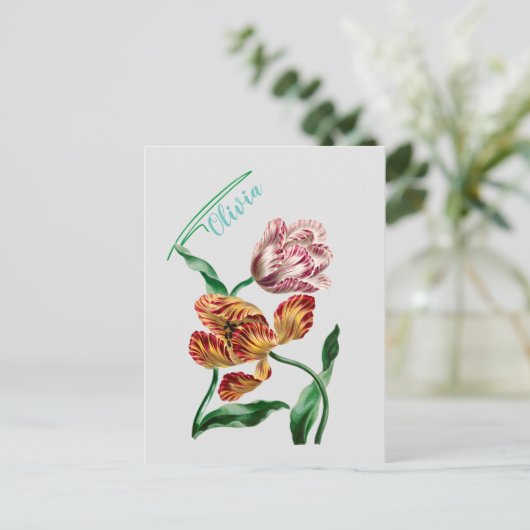 Botanische illustratie  Tulp Briefkaart (Staand voorkant)