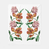 Botanische illustratie Tulp Fleece Deken (Voorkant)