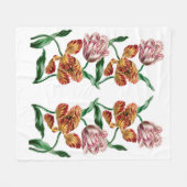 Botanische illustratie Tulp Fleece Deken (Voorkant (Horizontaal))