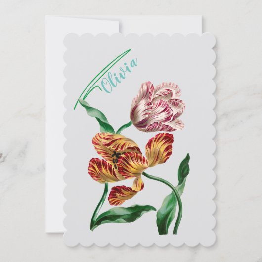 Botanische illustratie  Tulp Kaart (Voorkant)