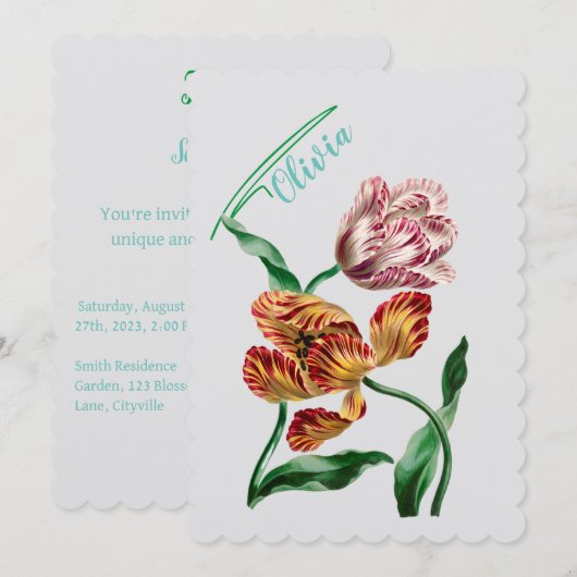 Botanische illustratie Tulp Kaart (Voorkant / Achterkant)