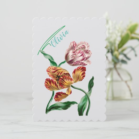 Botanische illustratie  Tulp Kaart (Staand voorkant)