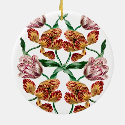 Botanische illustratie  Tulp Keramisch Ornament (Achterkant)