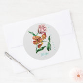 Botanische illustratie Tulp Ronde Sticker (Envelop)