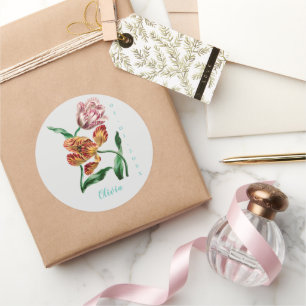 Botanische illustratie Tulp Ronde Sticker