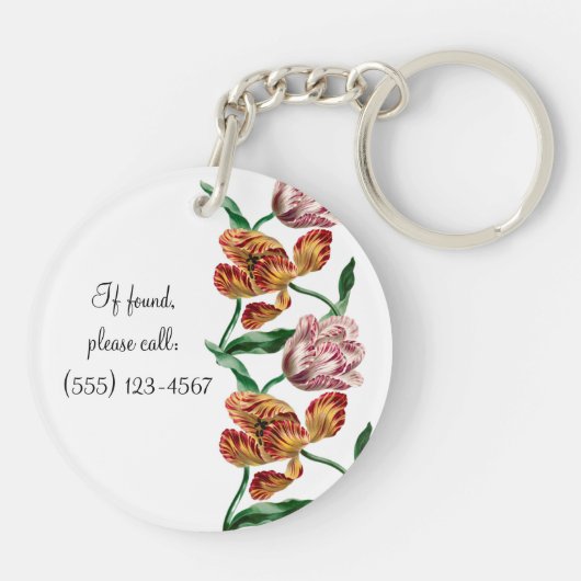 Botanische illustratie  Tulp Sleutelhanger (Achterkant)