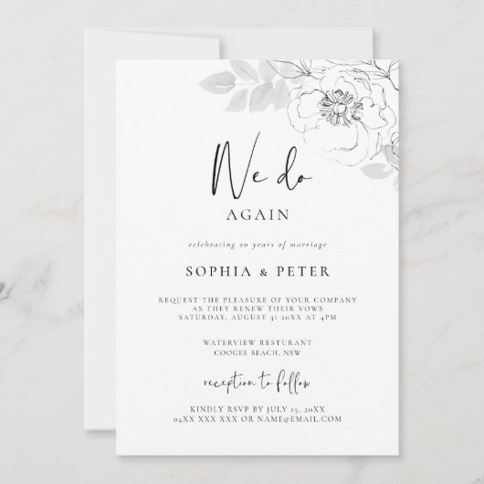 Botanische illustratie Uitnodiging tot hernieuwing (Voorkant)