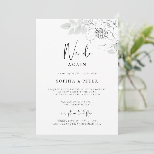 Botanische illustratie Uitnodiging tot hernieuwing (Staand voorkant)