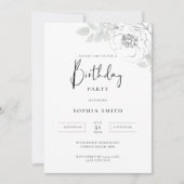 Botanische illustratie uitnodiging van de Birthday (Voorkant)