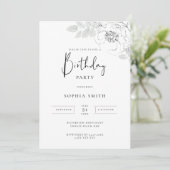 Botanische illustratie uitnodiging van de Birthday (Staand voorkant)