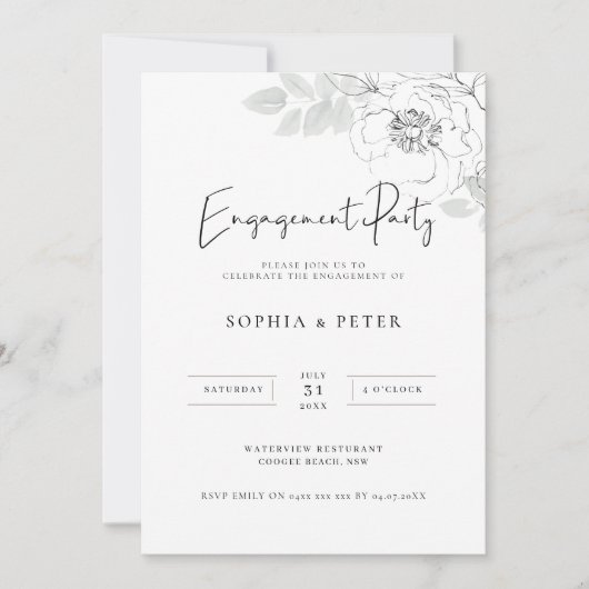 Botanische illustratie Uitnodiging van de Partij v (Voorkant)