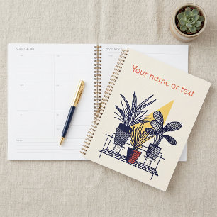 Botanische illustratie van kamerplanten in potten planner