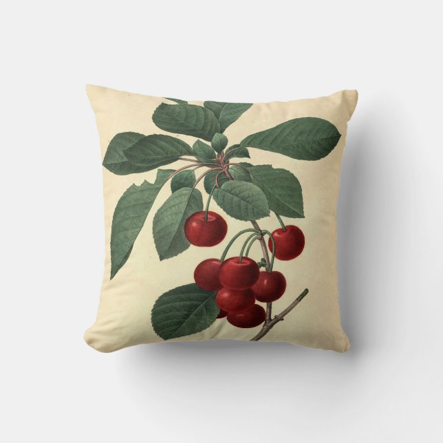 Botanische illustratie van Royal Cherry Kussen (Voorkant)