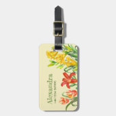 Botanische illustratie waterverf Spring Flowers Bagagelabel (Voorkant verticaal)