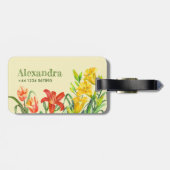 Botanische illustratie waterverf Spring Flowers Bagagelabel (Achterkant horizontaal)