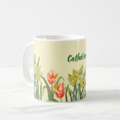 Botanische illustratie waterverf Spring Flowers Koffiemok (Voorkant links)