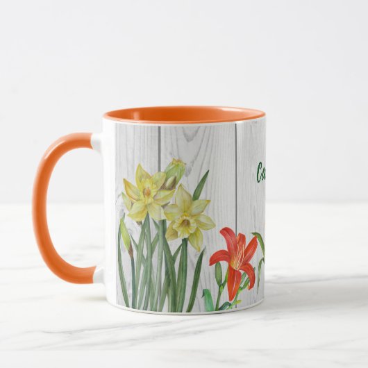 Botanische illustratie waterverf Spring Flowers Mok (Links)