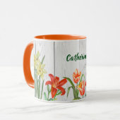 Botanische illustratie waterverf Spring Flowers Mok (Voorkant links)