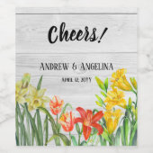 Botanische illustratie waterverf Spring Flowers Wijn Etiket (Enkel label)