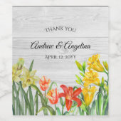 Botanische illustratie waterverf Spring Flowers Wijn Etiket (Enkel label)