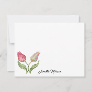  botanische illustratiebloem Tulip Notitiekaartje