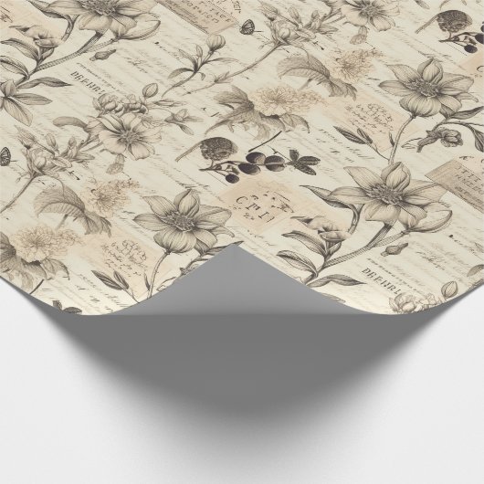  botanische illustraties en met de schrijfmachine cadeaupapier (Hoek)