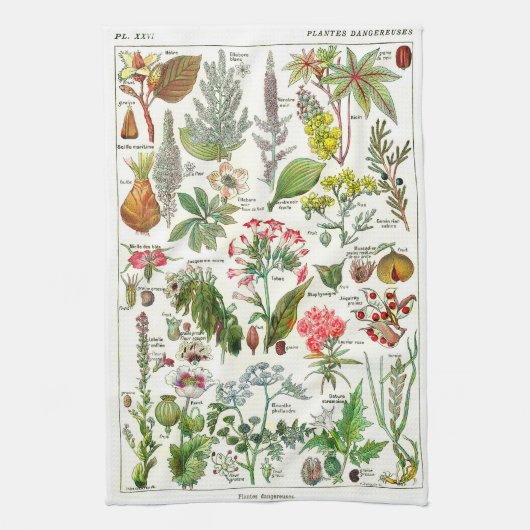 Botanische illustraties - Grote Planten Theedoek (Verticaal)