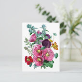  Botanische Illustraties Hollyhocks Briefkaart (Staand voorkant)